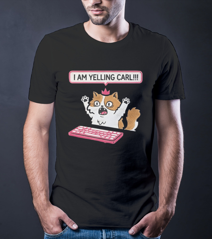 Cat Princess Donut I Am Yelling Carl Keyboard T-Shirt