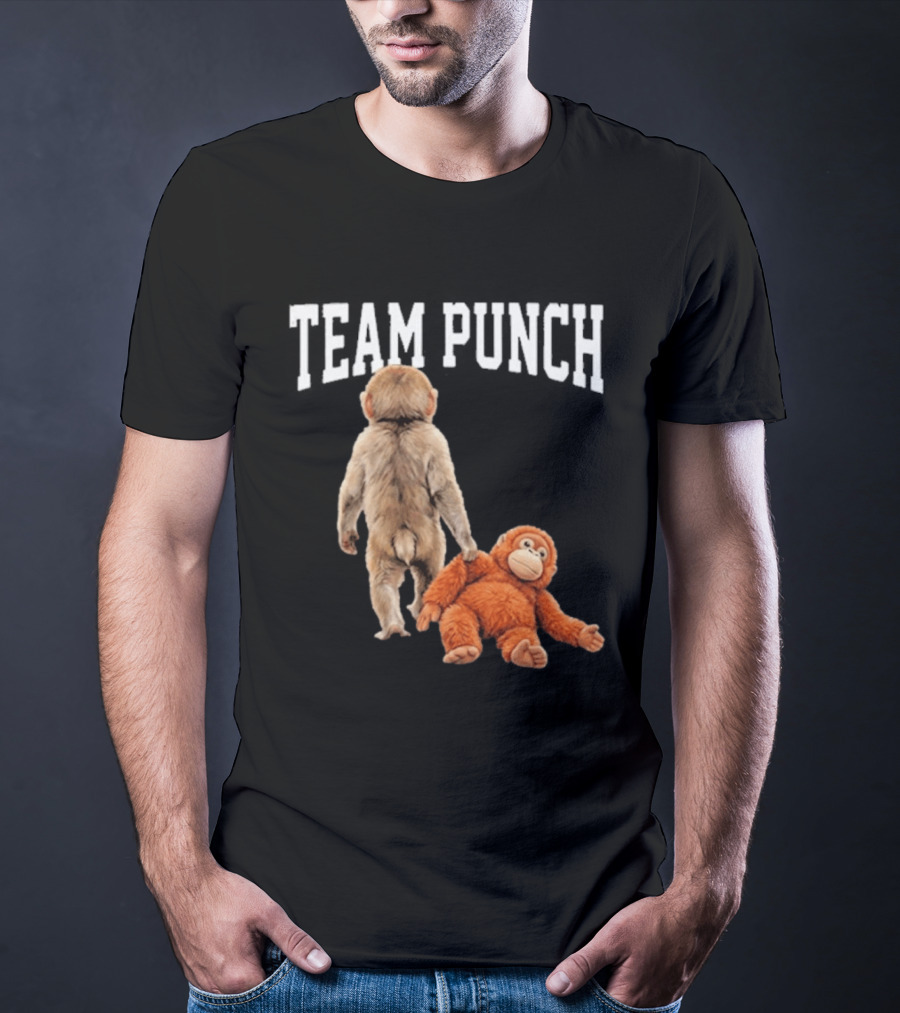 Team Punch Viral Monkey Stuffed Toy Fun T-Shirt