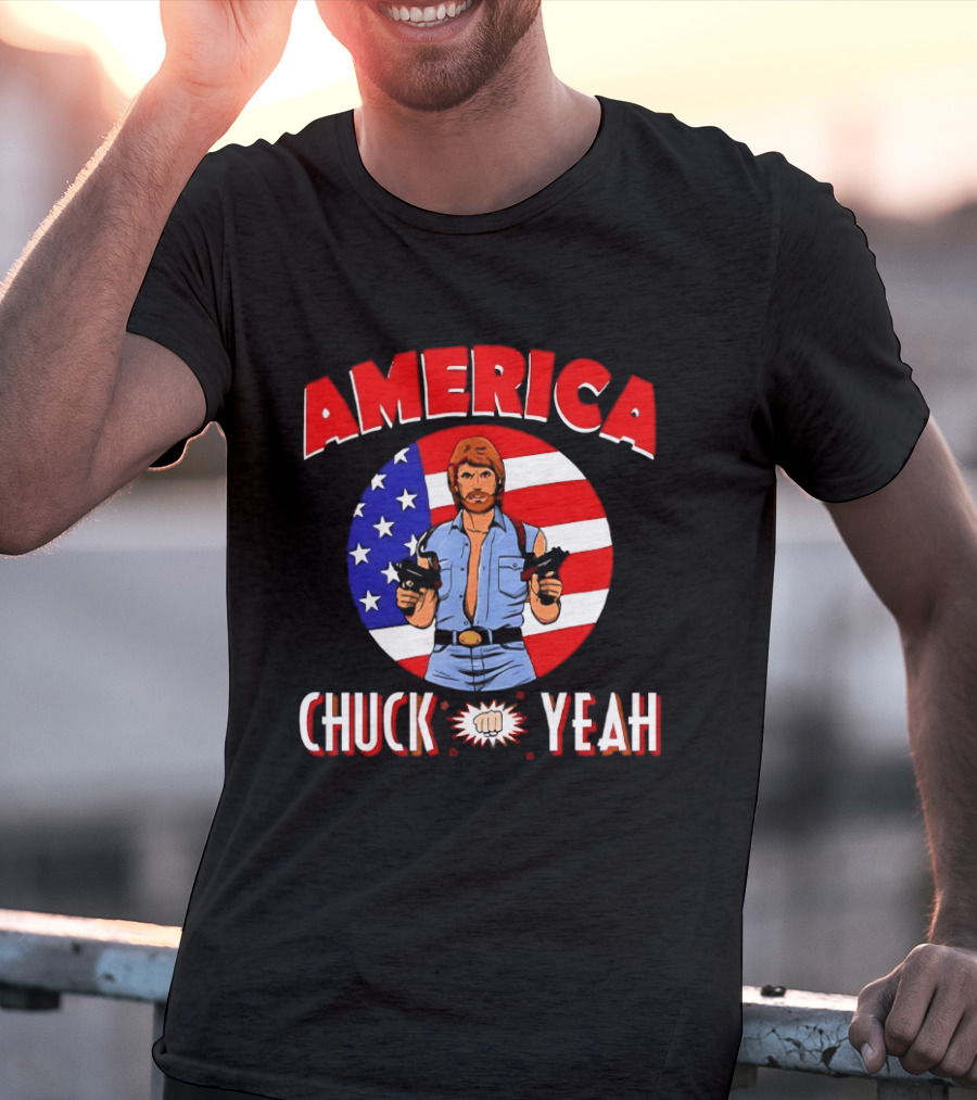 America Chuck Yeah Chuck Norris USA Flag T-Shirt