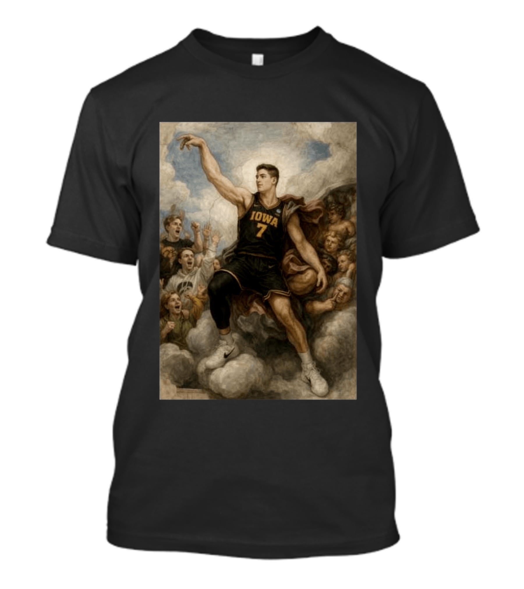 Iowa Hawkeyes Alvaro Folgueiras Number 7 Basketball Renaissance Style Fans T-Shirt