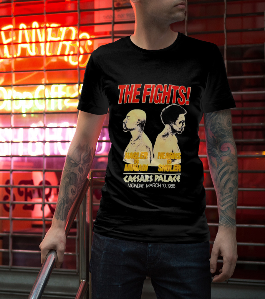 The Fights Hagler Vs Abi Hearns Vs Shuler Caesars Palace 1986 T-Shirt