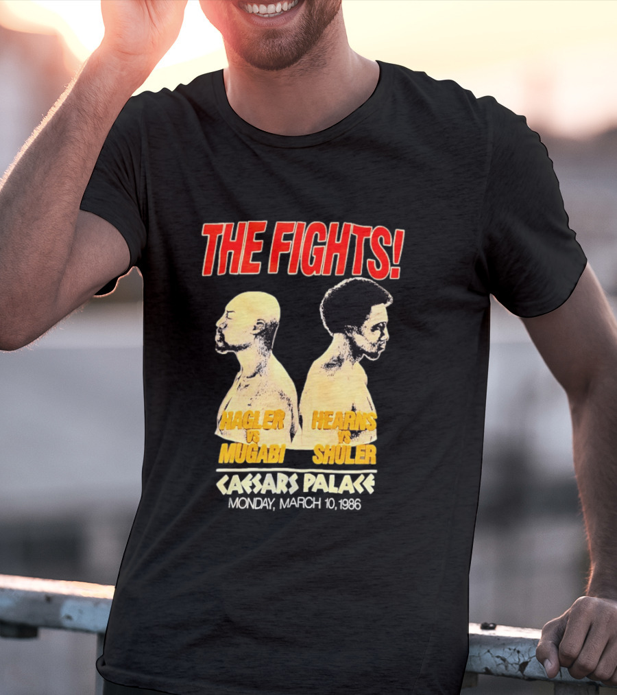 The Fights Hagler Vs Abi Hearns Vs Shuler Caesars Palace 1986 T-Shirt