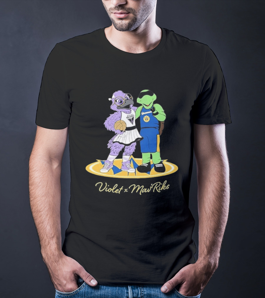 Violet Mavericks Giveaway 2026 Basketball Bird And Turtle Mascots T-Shirt