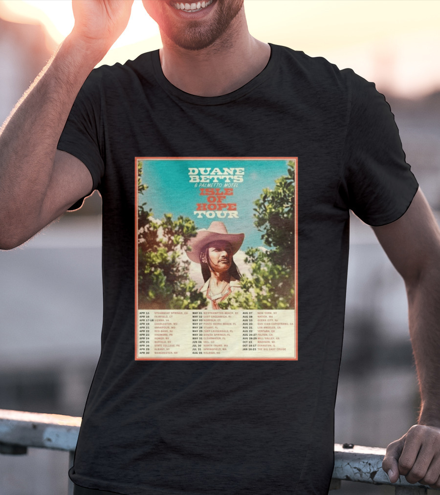 Duane Betts Palmetto Motel Isle Of Hope Tour Dates 2026 T-Shirt