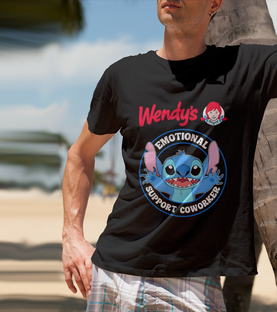 Wendy's Emotional Support Coworker Stitch Bluey T-Shirt