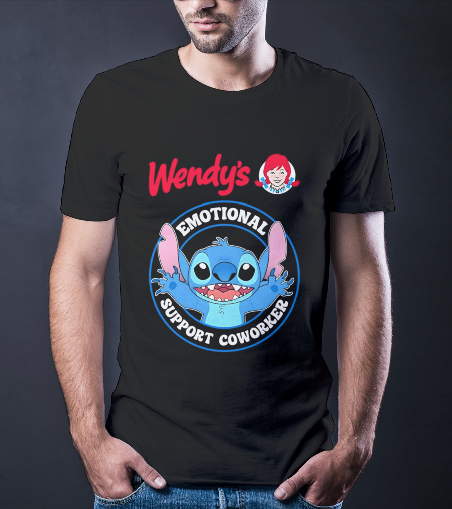 Wendy's Emotional Support Coworker Stitch Bluey T-Shirt