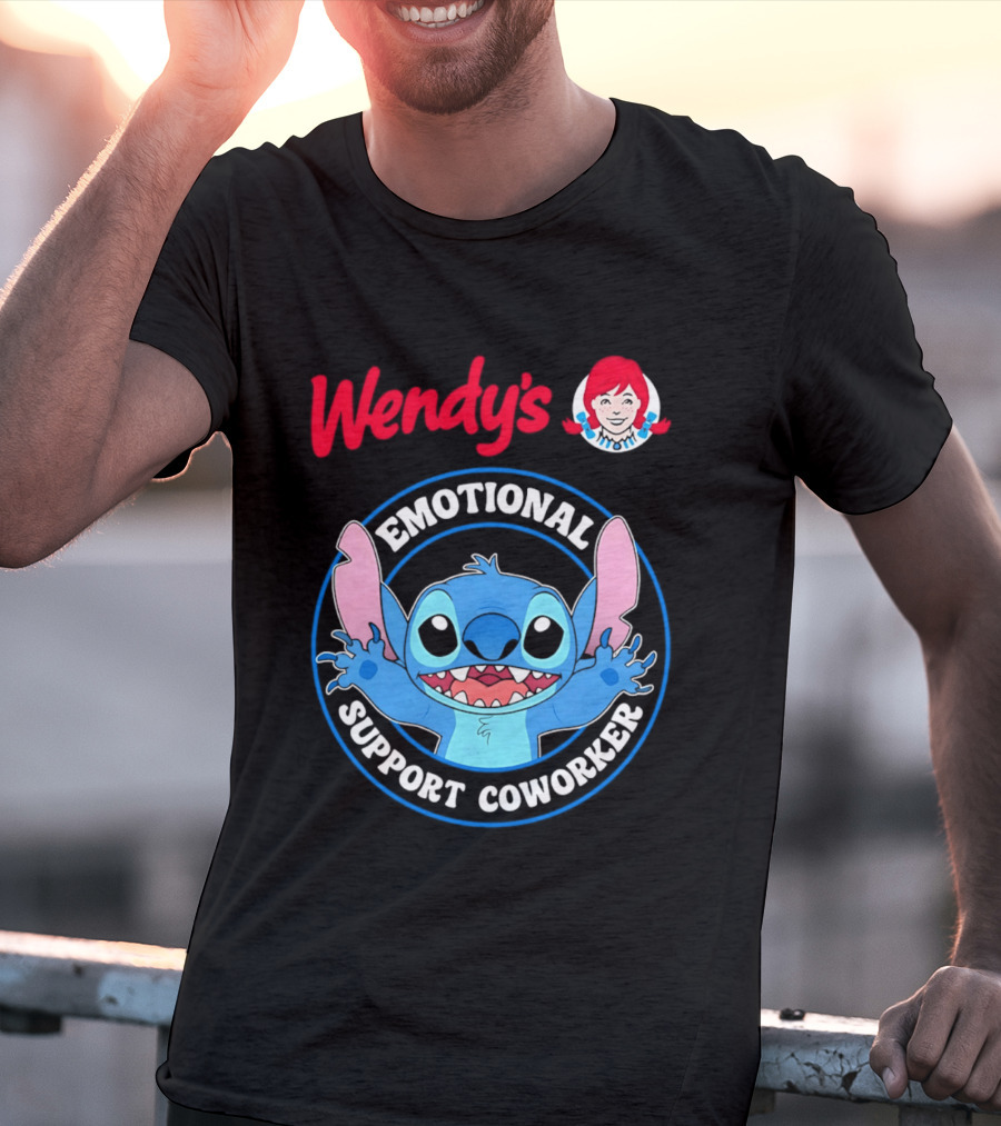 Wendy's Emotional Support Coworker Stitch Bluey T-Shirt