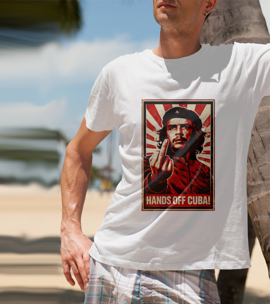 Che Guevara Hands Off Cuba Middle Finger Iconic Image T-Shirt