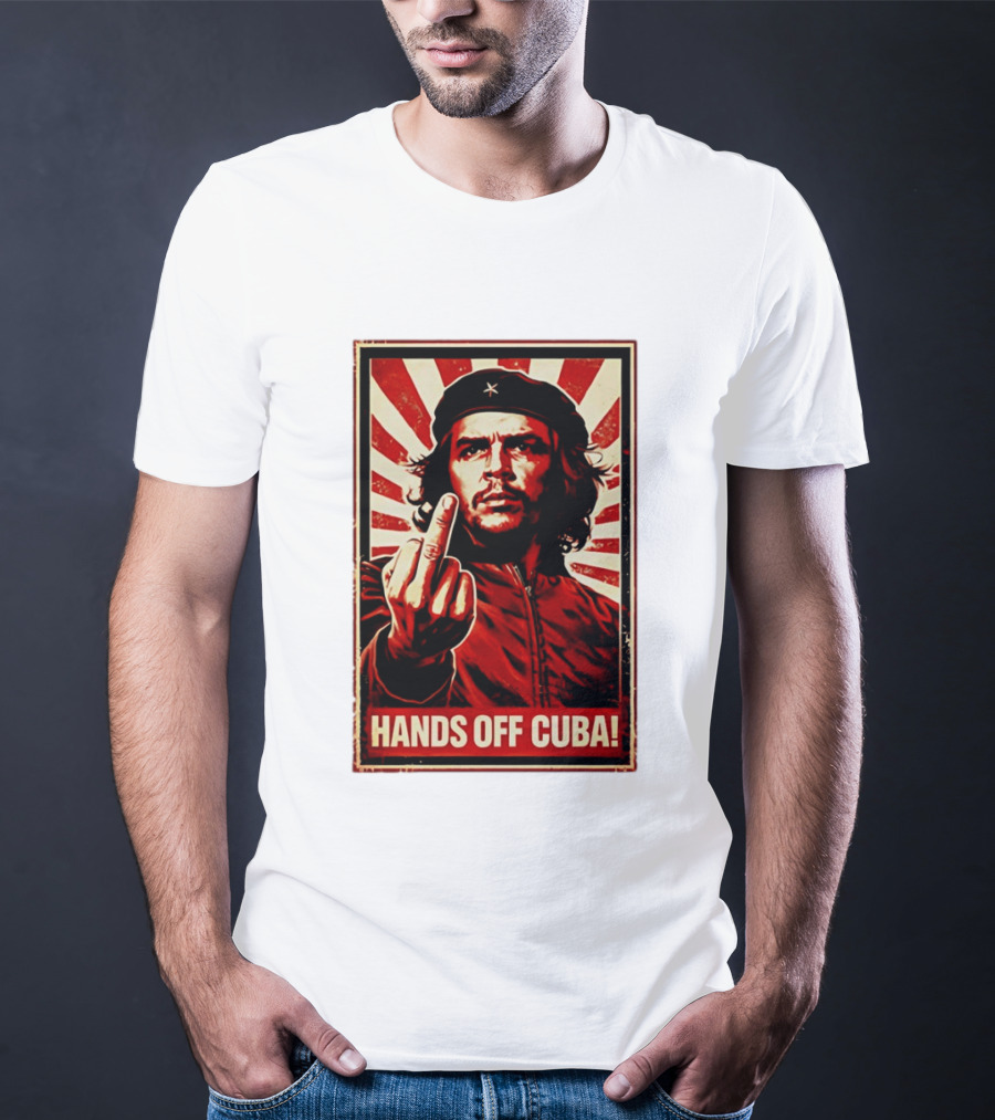 Che Guevara Hands Off Cuba Middle Finger Iconic Image T-Shirt