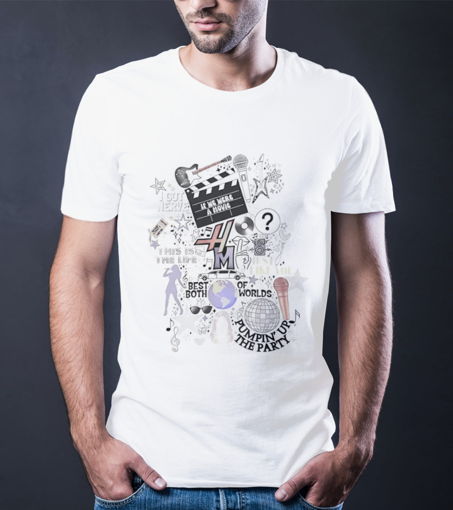 Hannah Montana Best Of Both Worlds 2026 Y2K Retro Music Theme Microphone Disco Stars T-Shirt