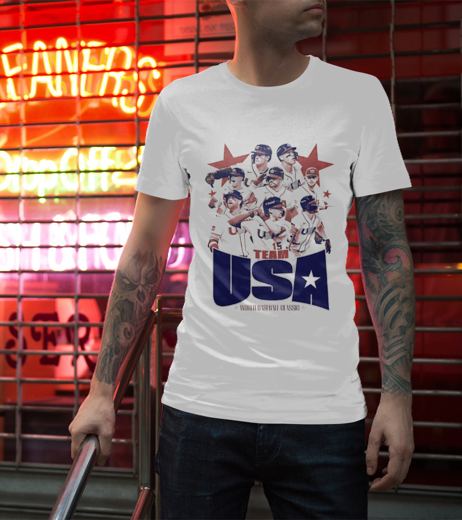 TEAM USA Baseball World Classic Players Lineup Stars T-Shirt