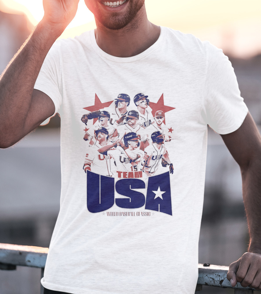 TEAM USA Baseball World Classic Players Lineup Stars T-Shirt
