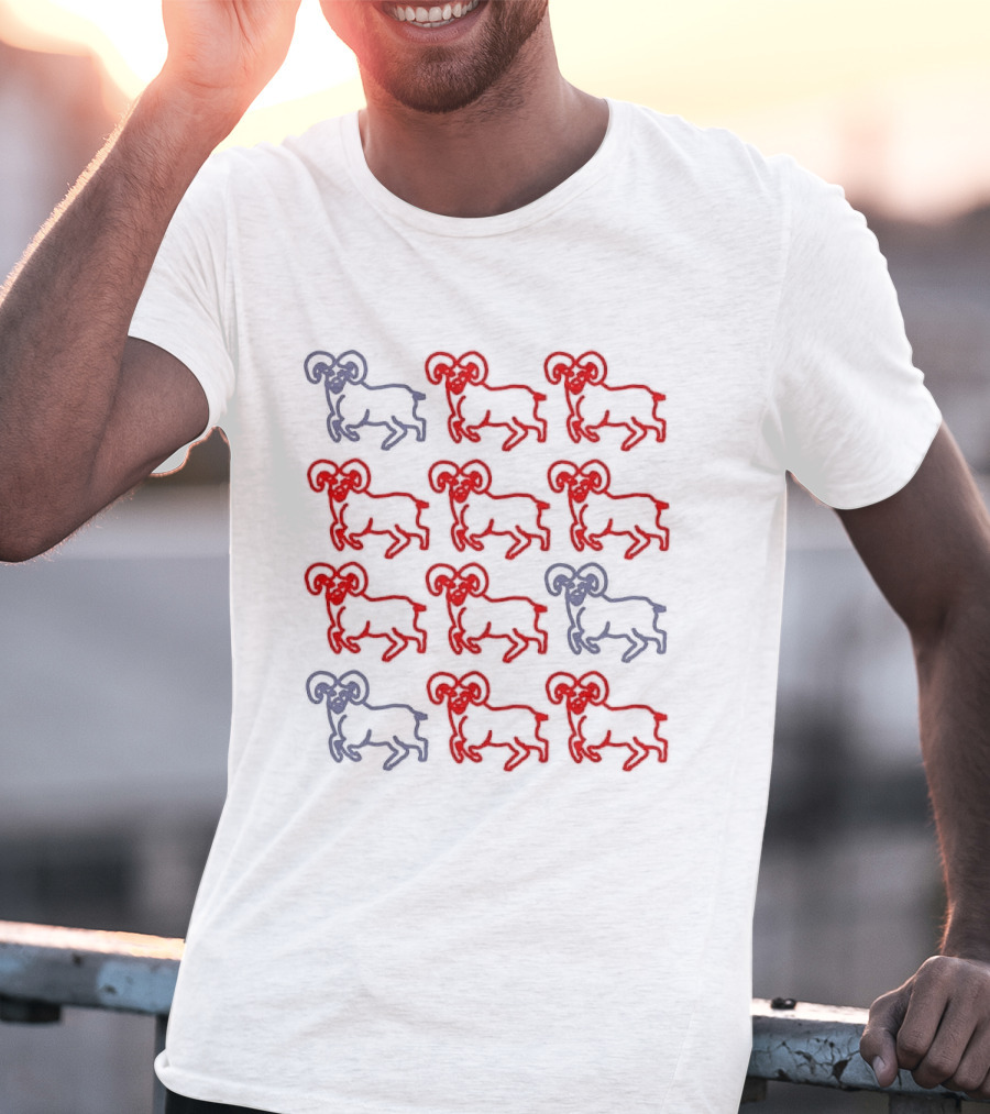 Ram Zodiac Aries Red Blue T-Shirt