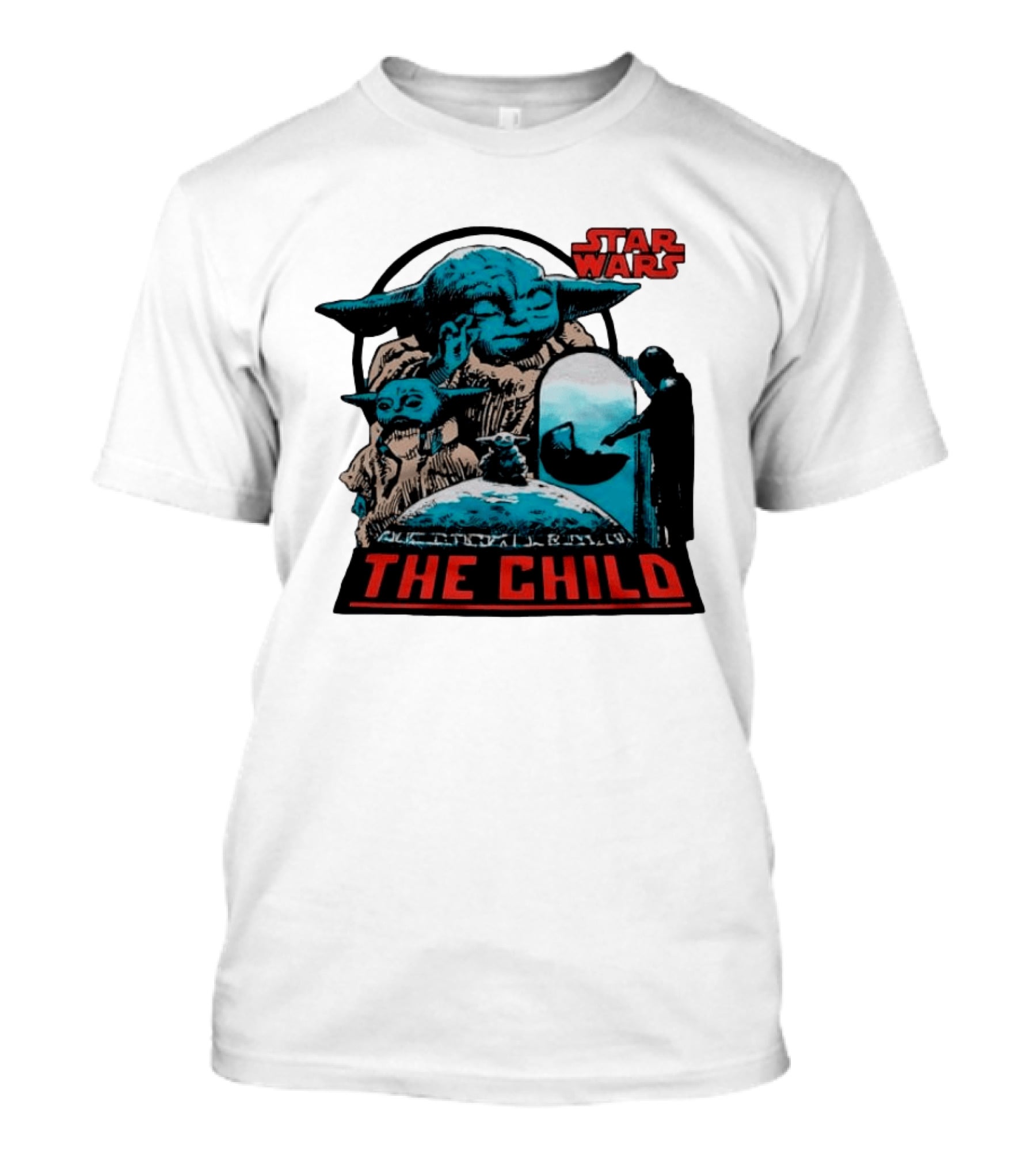 Star Wars The Mandalorian Grogu The Child Retro Comic T-Shirt