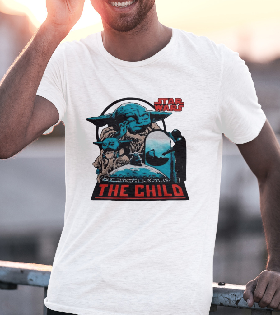 Star Wars The Mandalorian Grogu The Child Retro Comic T-Shirt