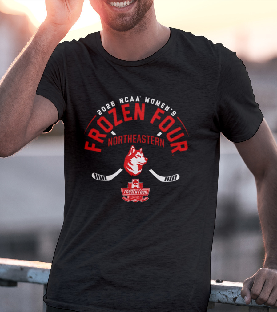 2026 NCAA Women's Frozen Four Northeastern Huskies Hockey T-Shirt