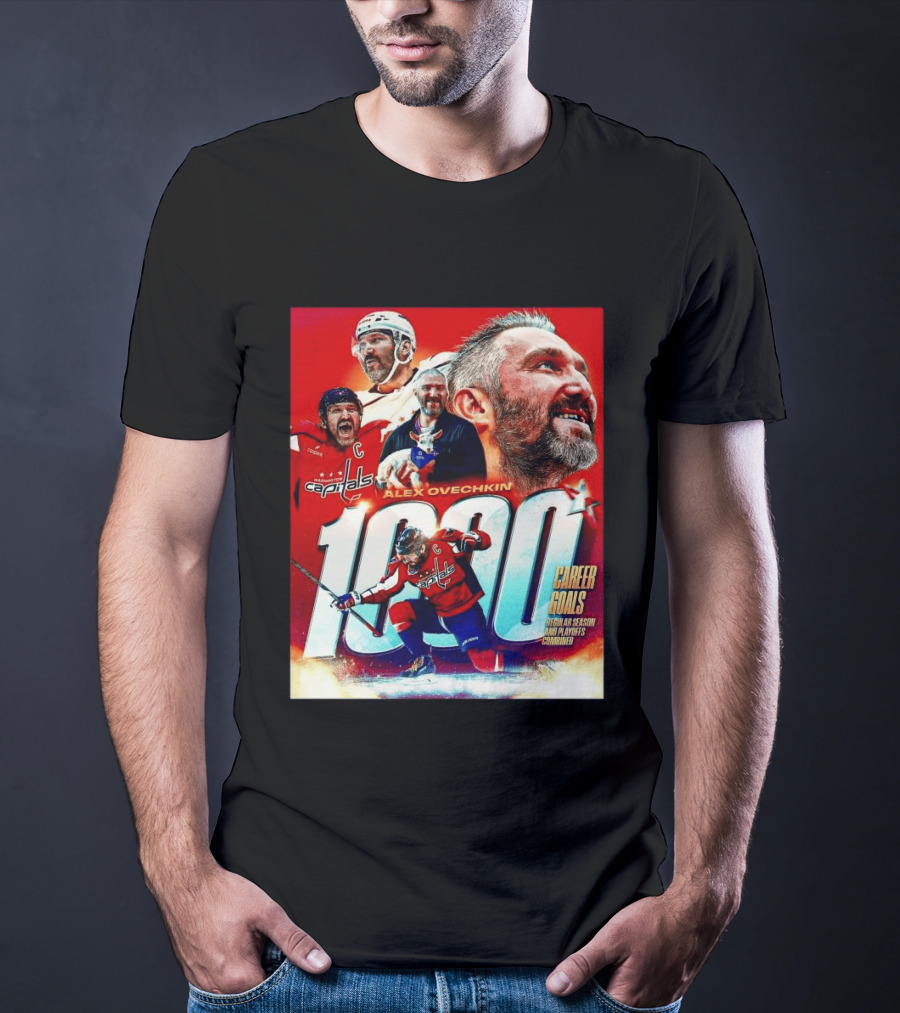Alex Ovechkin Capitals 1000 Career Goals Iconic NHL T-Shirt