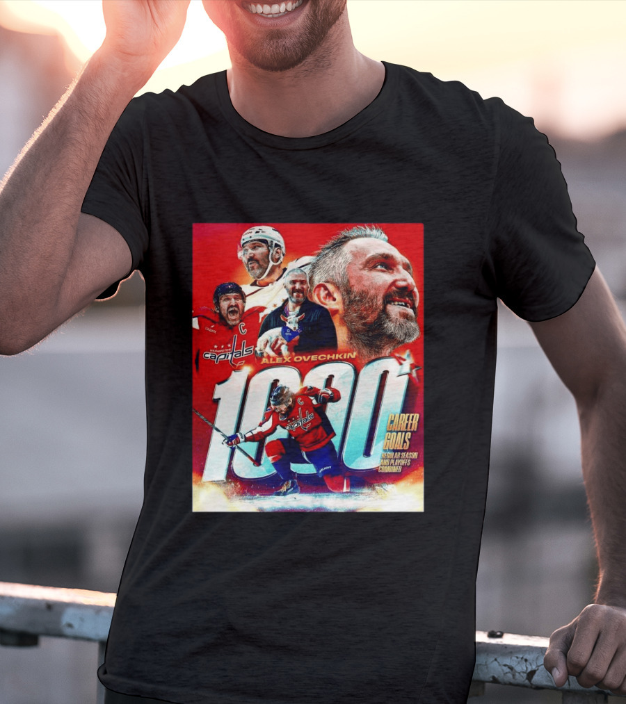 Alex Ovechkin Capitals 1000 Career Goals Iconic NHL T-Shirt