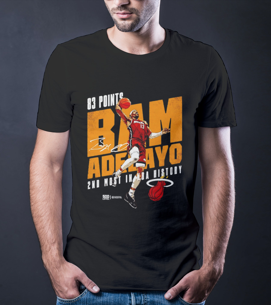 83 Points Bam Adebayo Miami Heat 2nd Most In NBA History T-Shirt