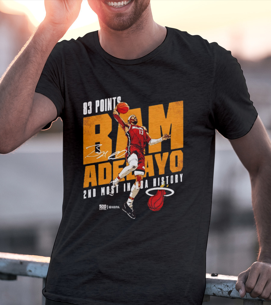83 Points Bam Adebayo Miami Heat 2nd Most In NBA History T-Shirt