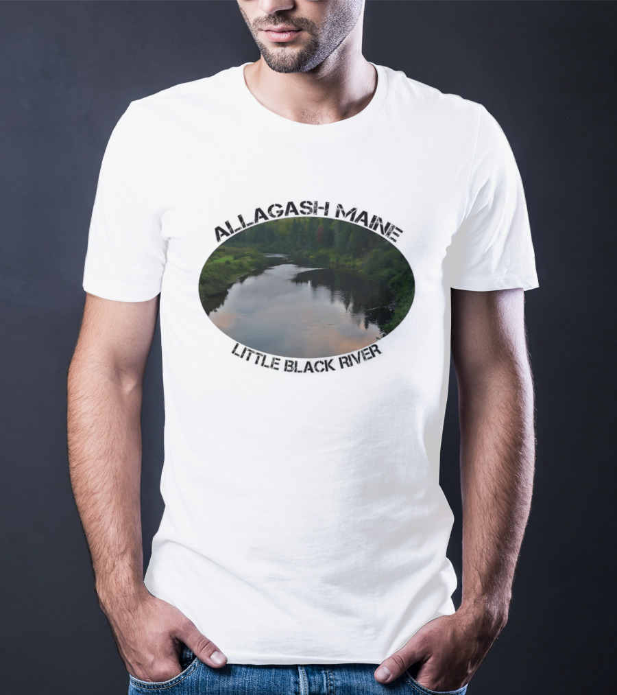 Allagash Maine Little Black River Scenic Photography Oval Frame Landscape T-Shirt