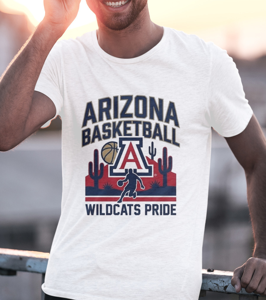 Arizona Wildcats Basketball Pride Cactus And Player T-Shirt