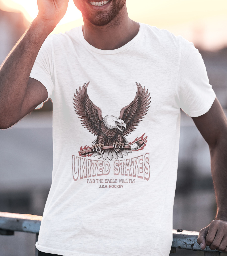 United States Free Bird Hockey And The Eagle Will Fly T-Shirt