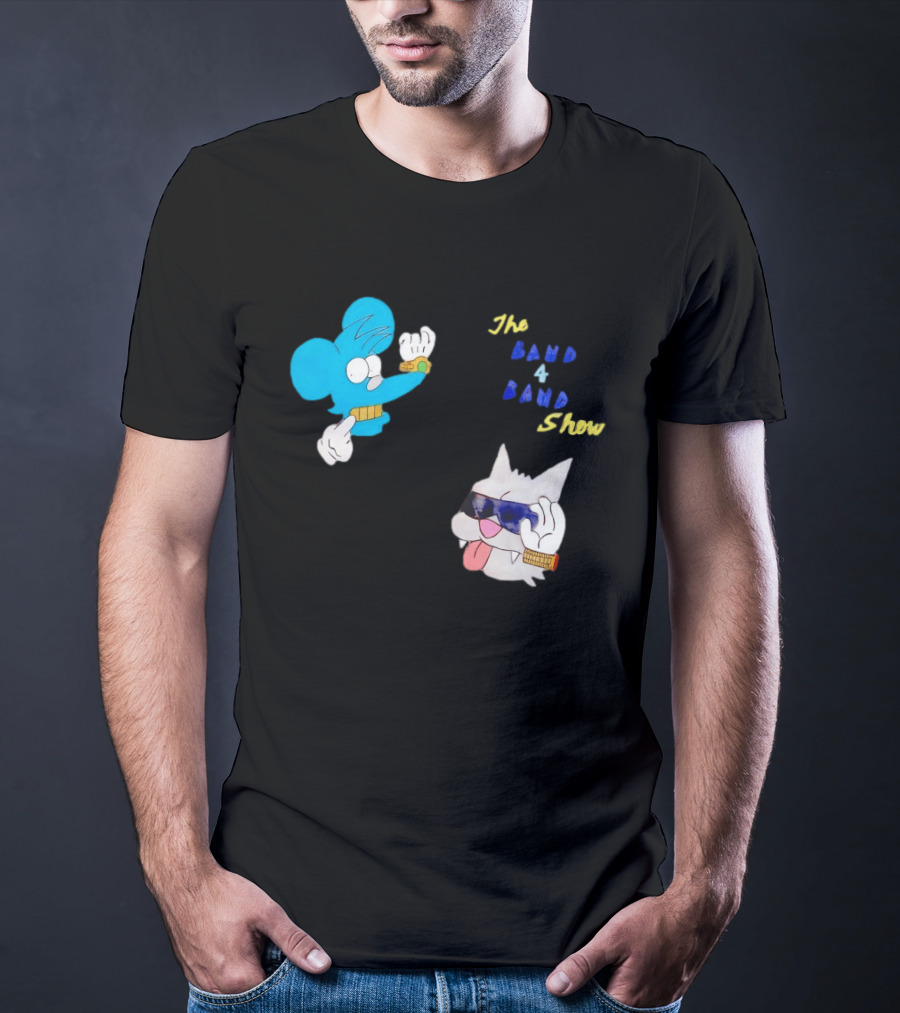 The Itchy And Scratchy Band 4 Band Show Cartoon Characters T-Shirt