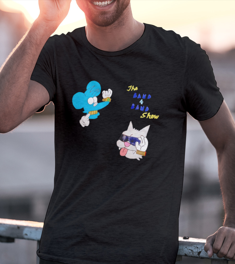 The Itchy And Scratchy Band 4 Band Show Cartoon Characters T-Shirt