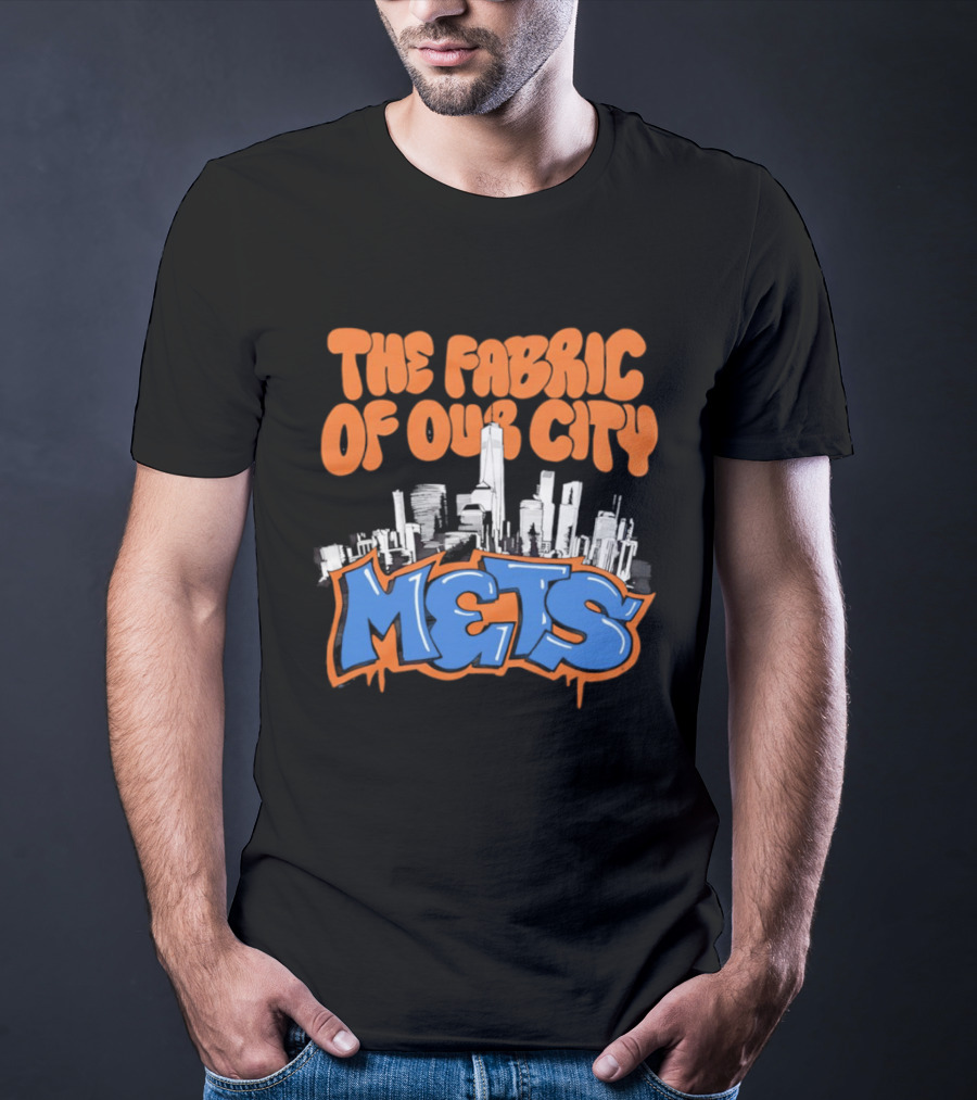 The Fabric Of Our City Mets New York Skyline Graffiti T-Shirt