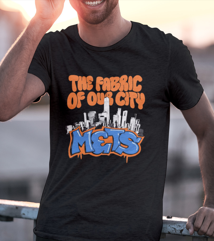 The Fabric Of Our City Mets New York Skyline Graffiti T-Shirt
