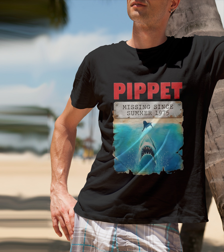 Pippet Missing Since Summer 1975 Shark Attack Scene T-Shirt