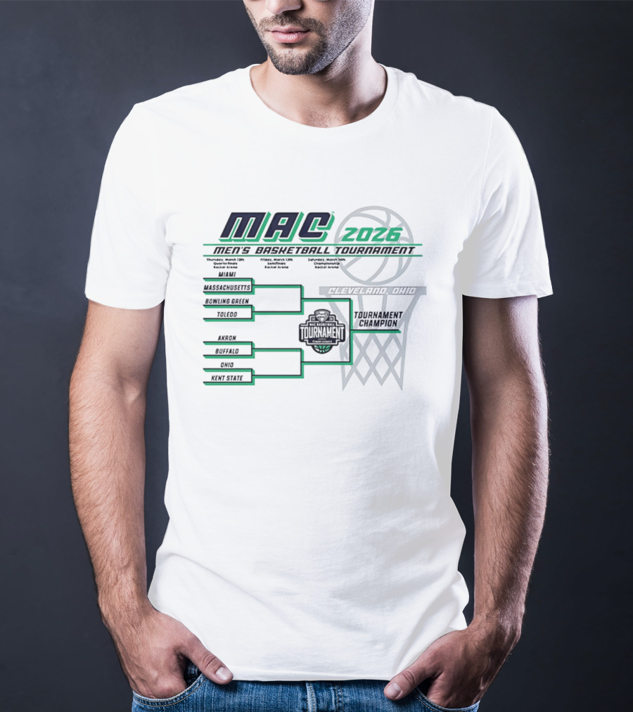 2026 MAC Men's Basketball Tournament Bracket In Cleveland Ohio T-Shirt