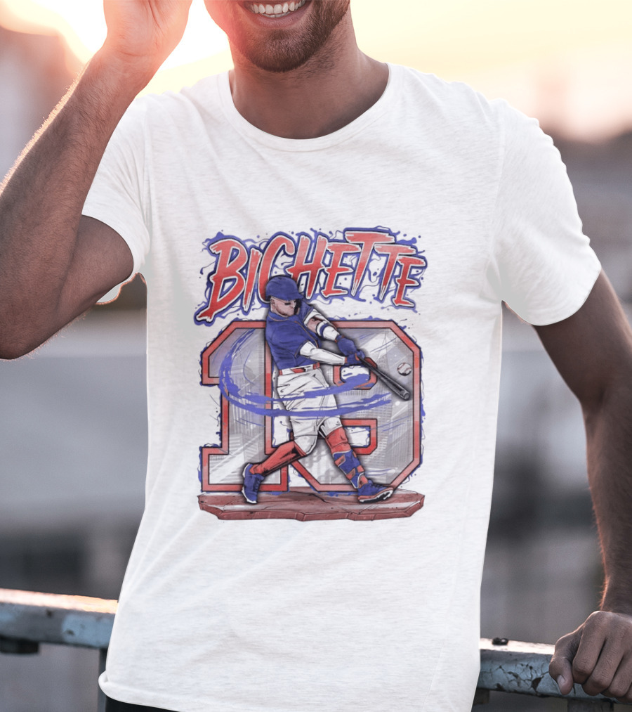 Bo Bichette 19 New York Mets Baseball 2026 City Skyline Blazing T-Shirt