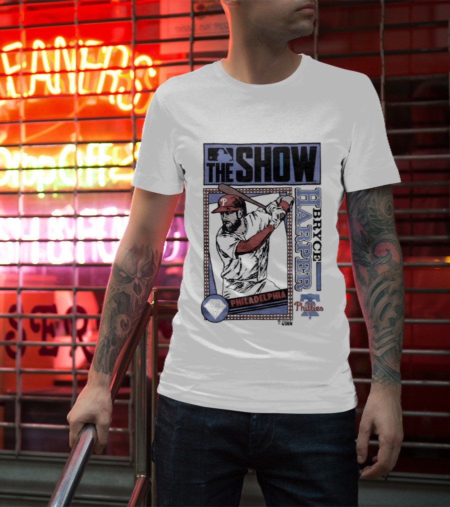 The Show Bryce Harper Philadelphia Phillies MLB Caricature T-Shirt