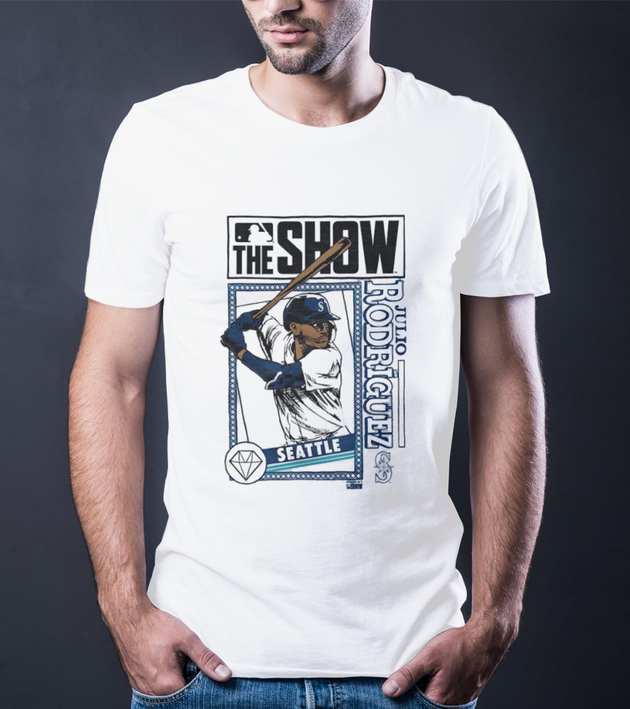 MLB The Show Julio Rodriguez Seattle Mariners Caricature 44 T-Shirt