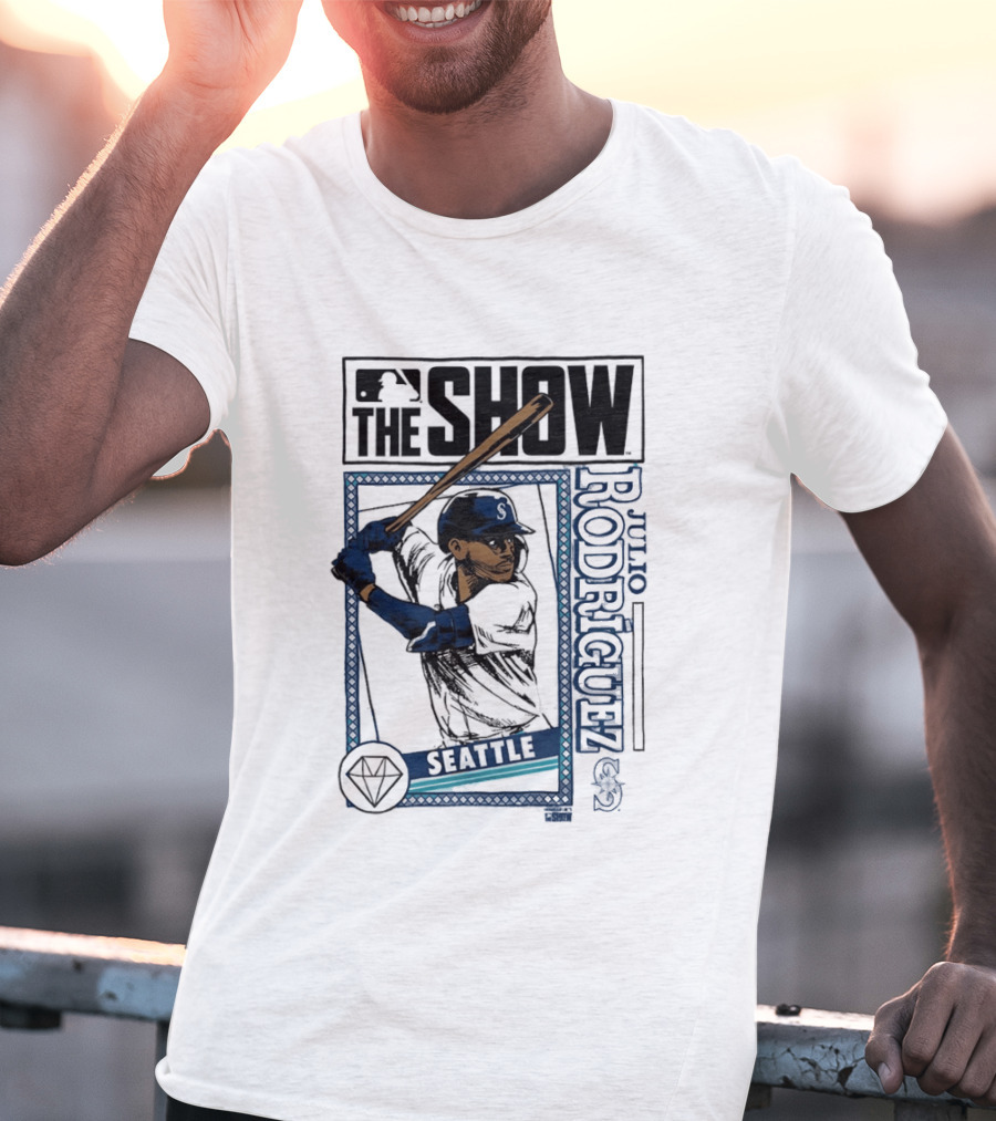 MLB The Show Julio Rodriguez Seattle Mariners Caricature 44 T-Shirt