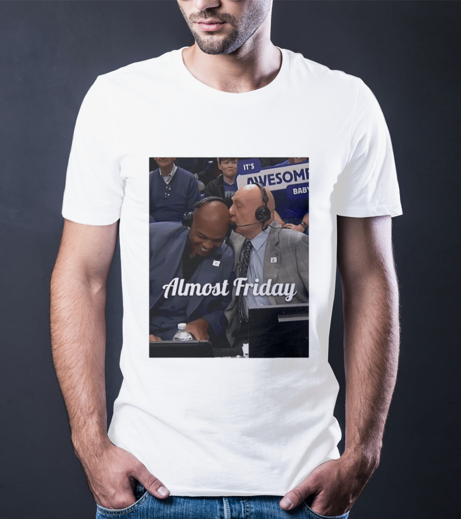 Dick Vitale Kissing Charles Barkley Almost Friday It's Awesome Baby T-Shirt