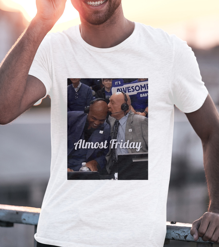 Dick Vitale Kissing Charles Barkley Almost Friday It's Awesome Baby T-Shirt