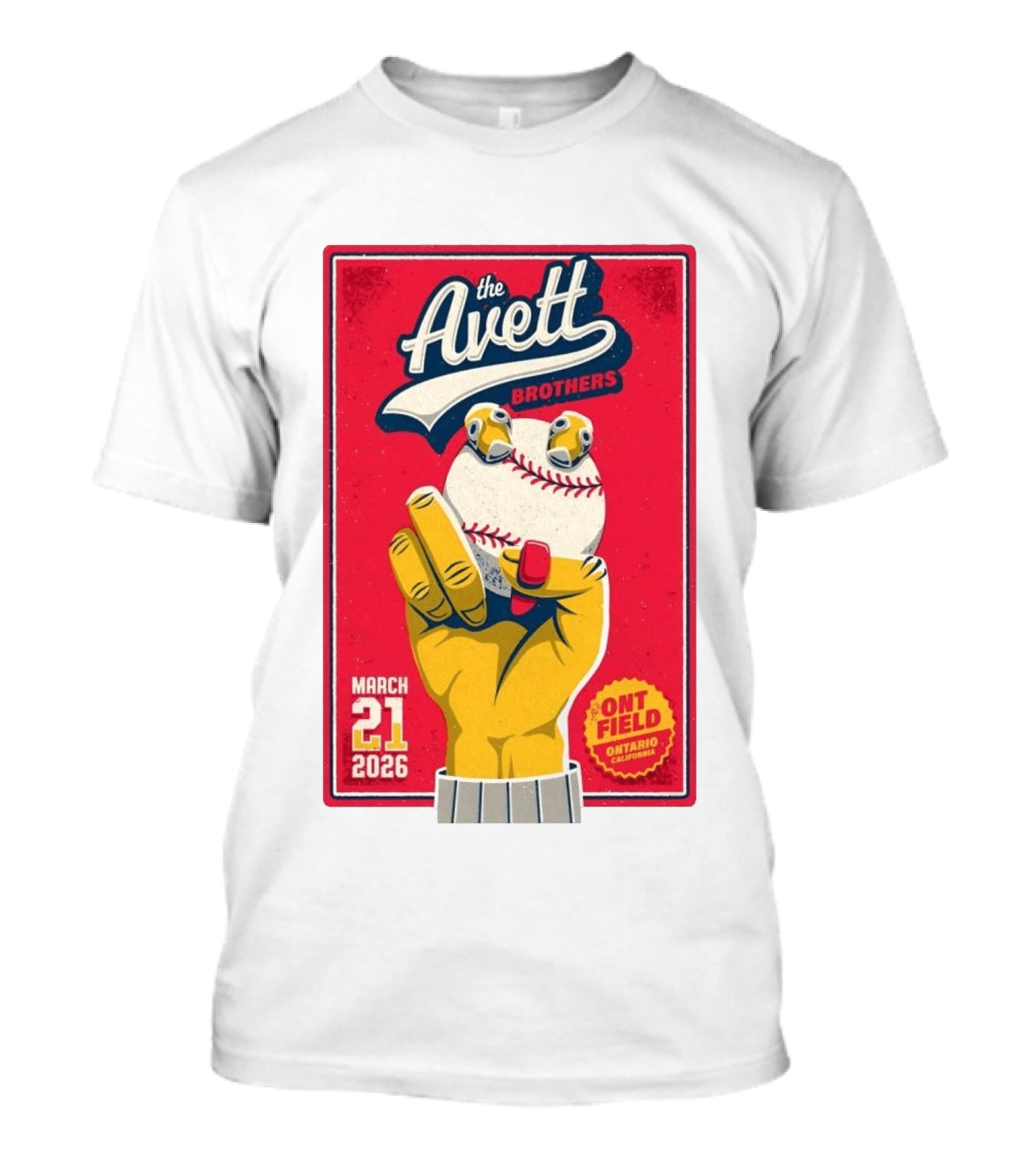 The Avett Brothers March 21 2026 Ont Field Ontario California Baseball T-Shirt