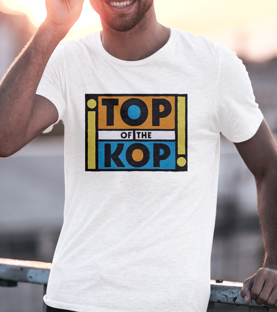Top Of The Kop Block Lettering Bold Colorful Rectangles T-Shirt