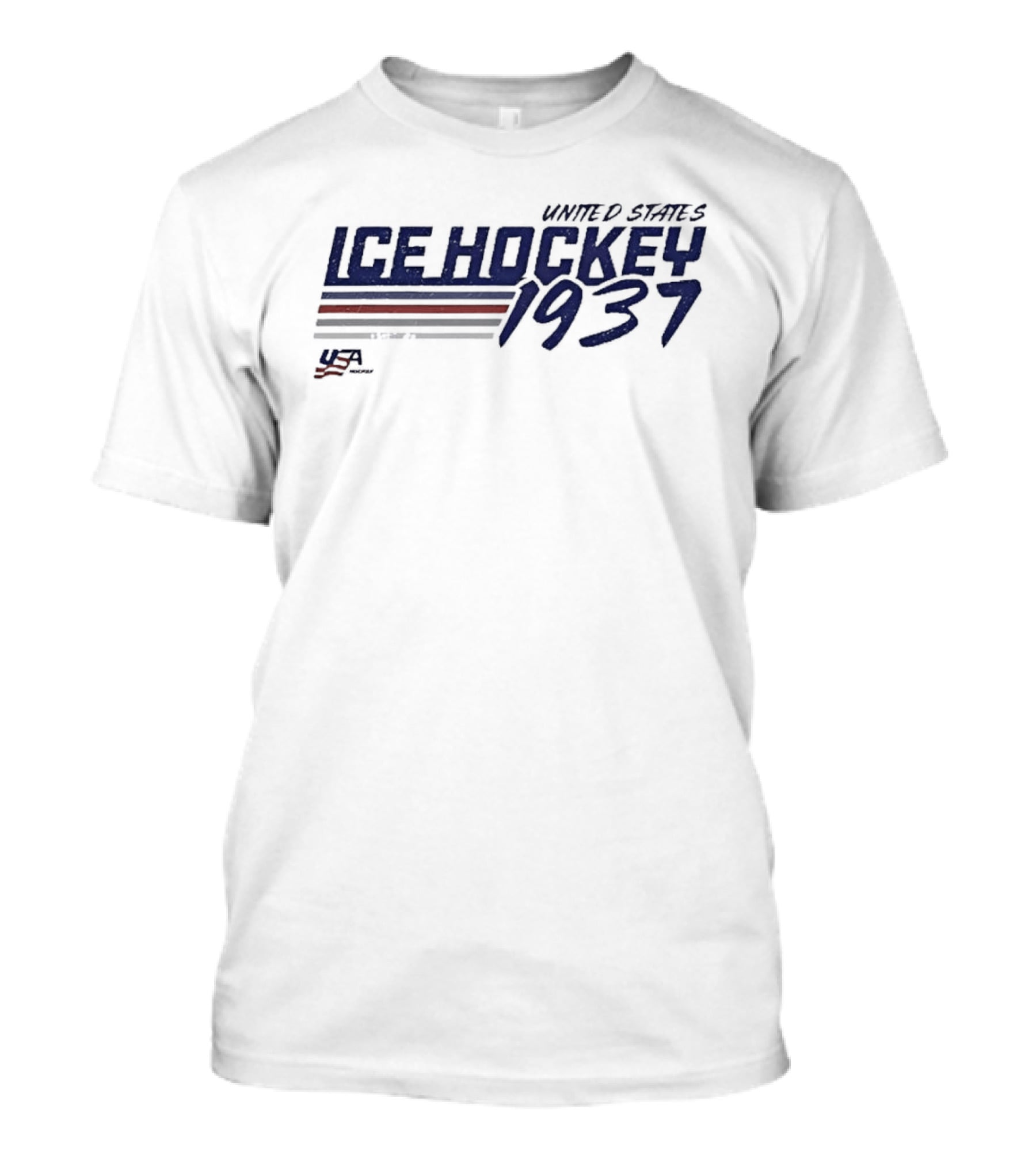 United States Ice Hockey 1937 USA Stripes T-Shirt