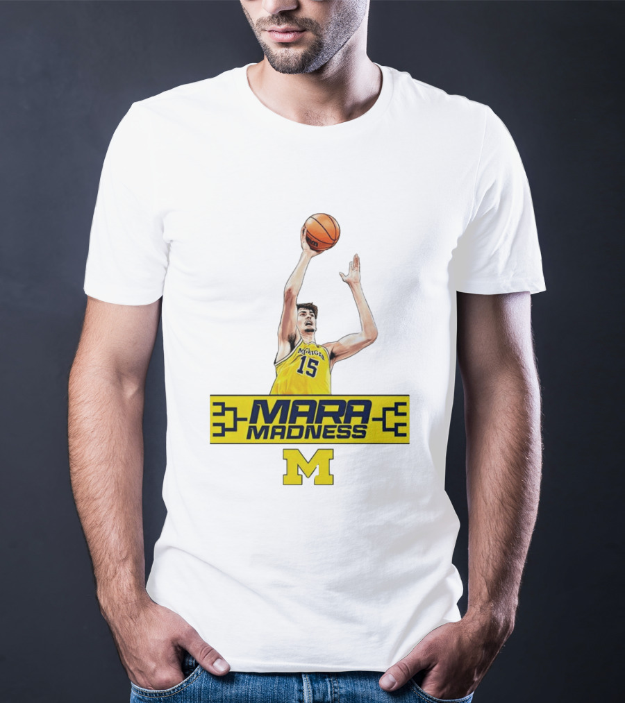 Mara Madness University Of Michigan Basketball Aday Mara Number 15 T-Shirt