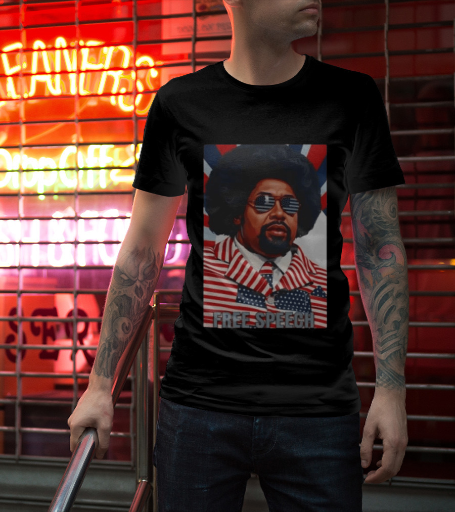 Aftoman Free Speech Patriotic Afro American Flag Suit T-Shirt