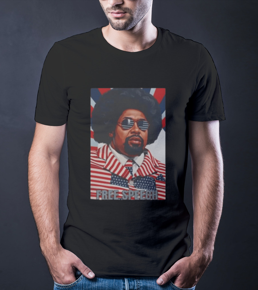 Aftoman Free Speech Patriotic Afro American Flag Suit T-Shirt
