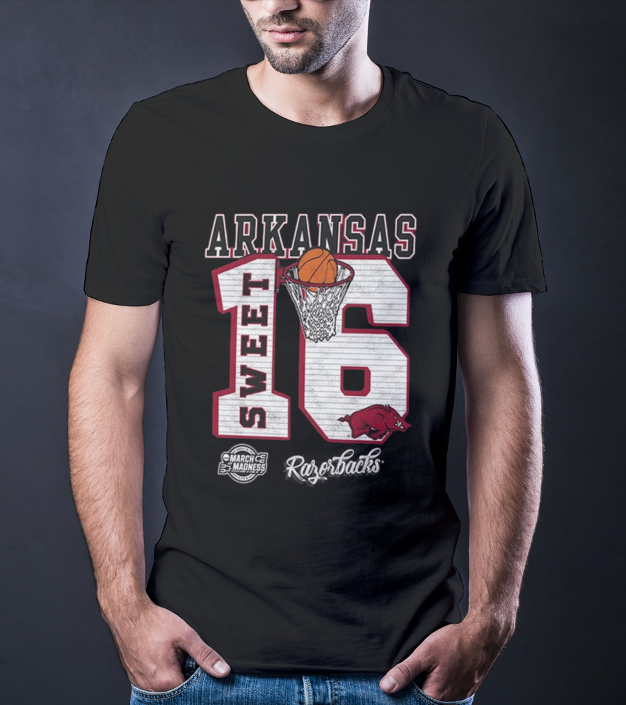 Arkansas Razorbacks March Madness 2026 NCAA Sweet 16 Basketball T-Shirt