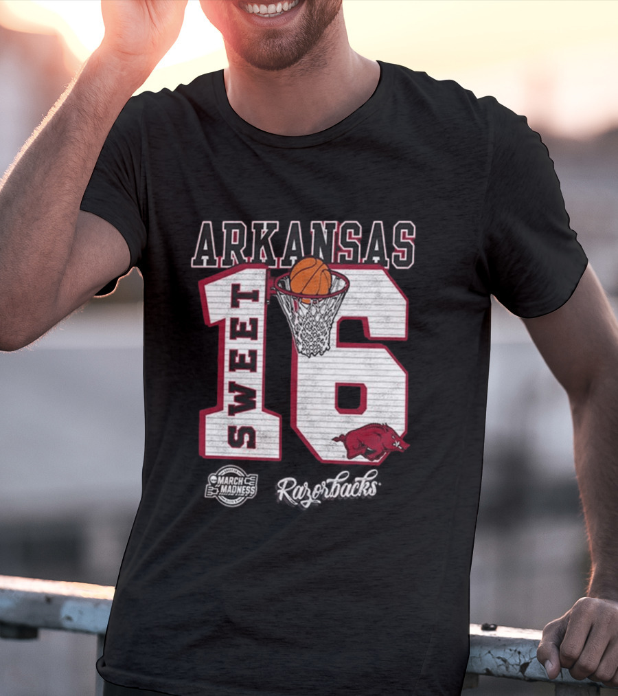 Arkansas Razorbacks March Madness 2026 NCAA Sweet 16 Basketball T-Shirt