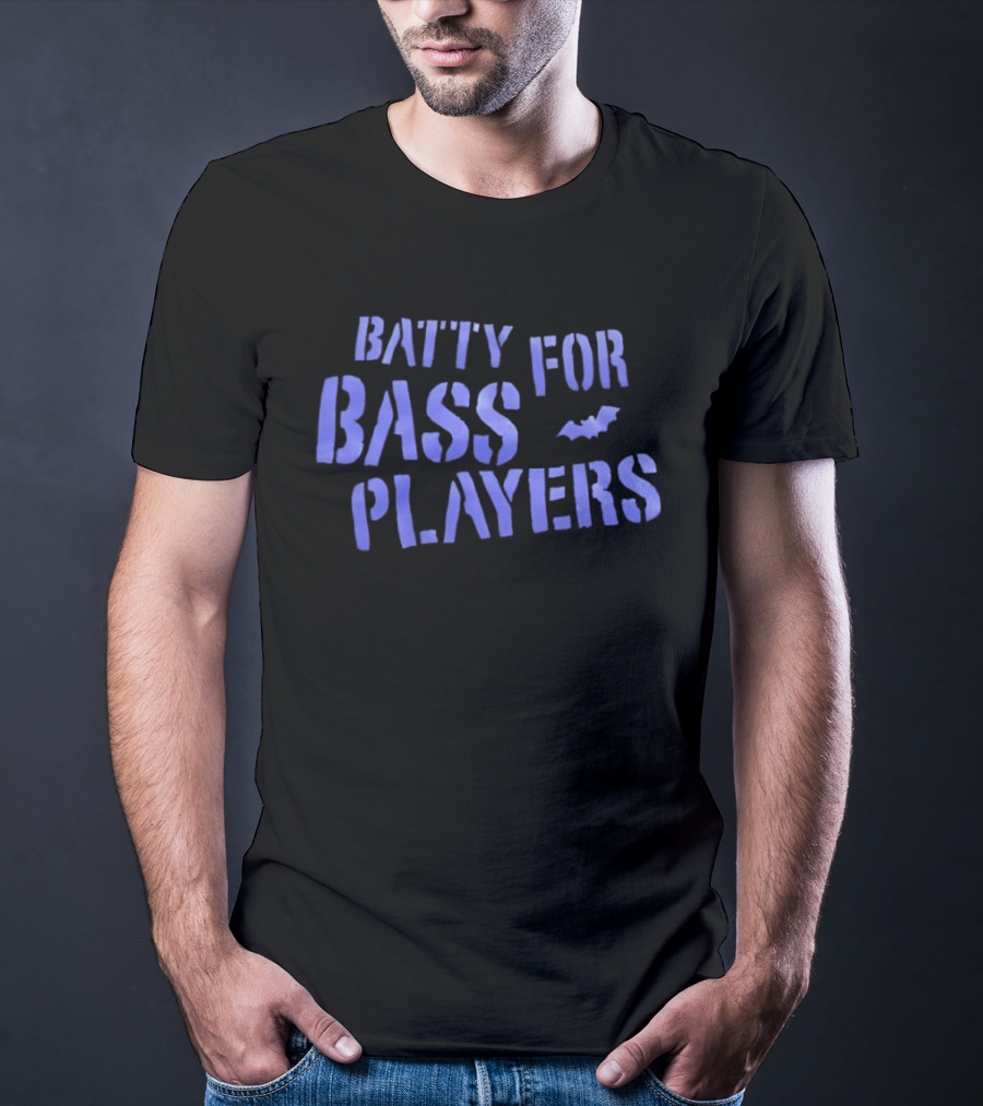 Batty For Bass Players Bat Icon Halloween T-Shirt