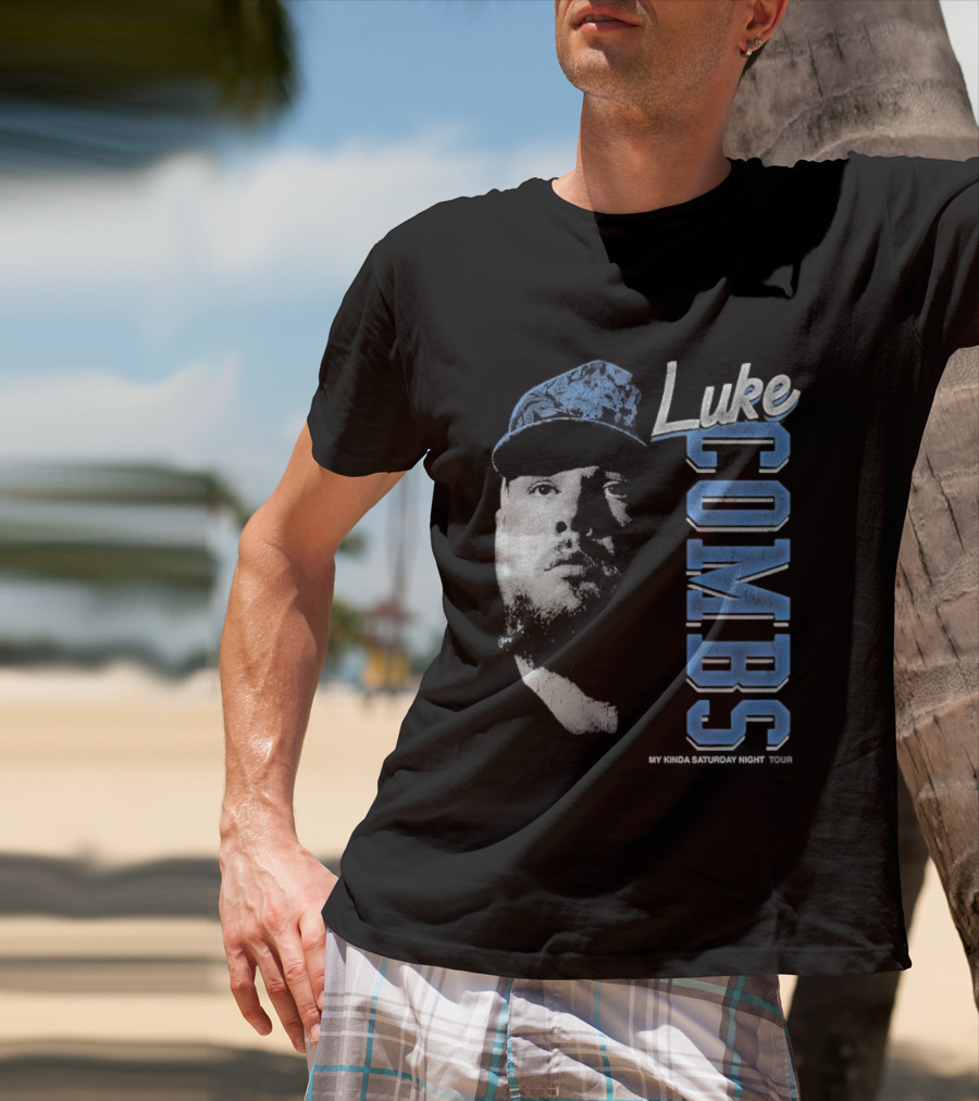 Luke Combs My Kinda Saturday Night Tour Hat And Bearded Face T-Shirt