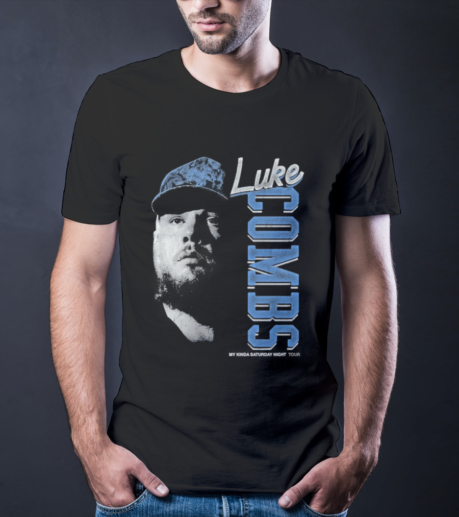 Luke Combs My Kinda Saturday Night Tour Hat And Bearded Face T-Shirt